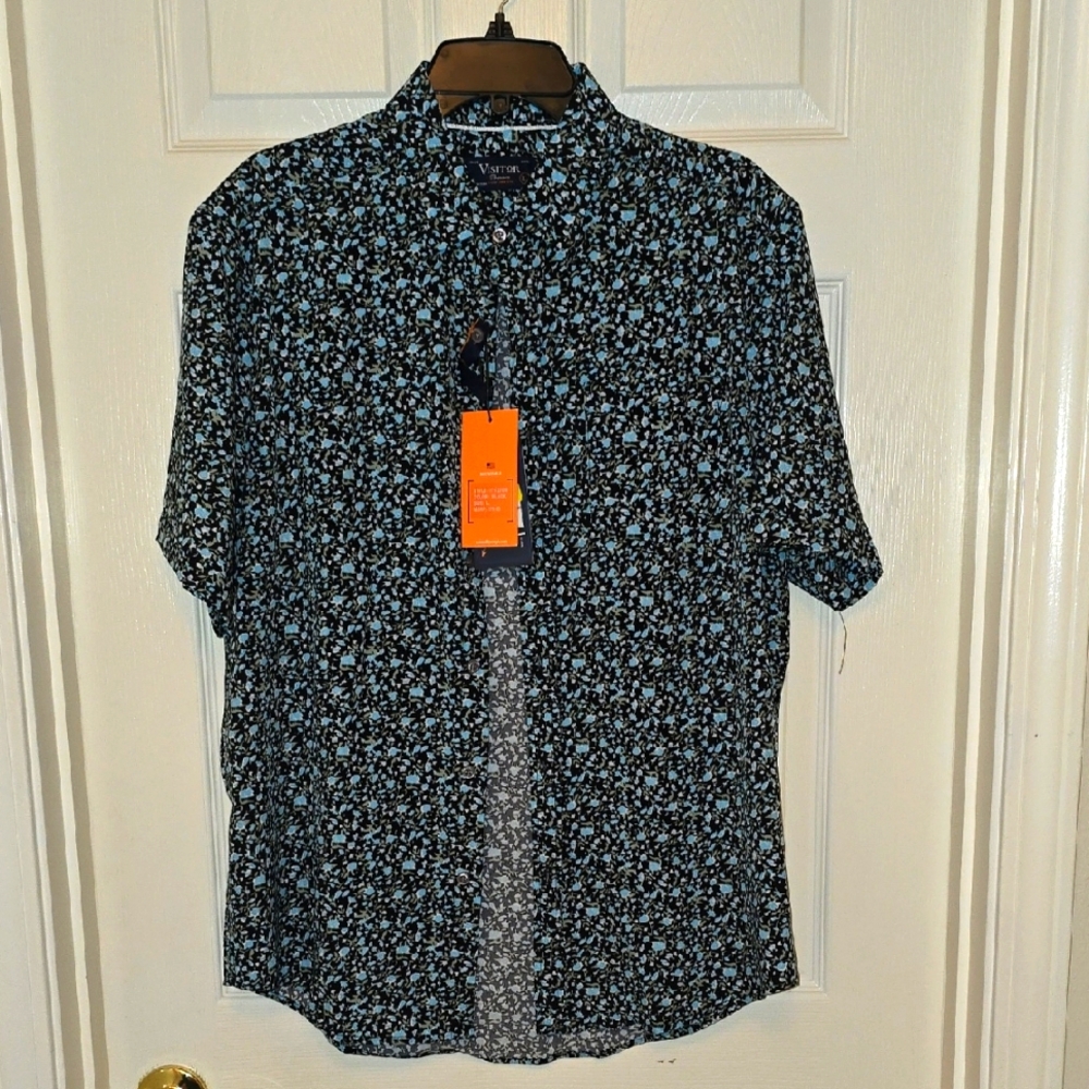 NWT Mens Visitor 4 Way Stretch Button Down Shirt Size L